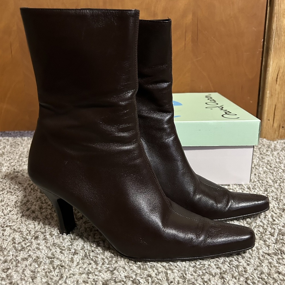 WOMENS DAVID AARON VELOCITY BROWN LEATHER Mid Calf BOOTS SZ 8 with Box